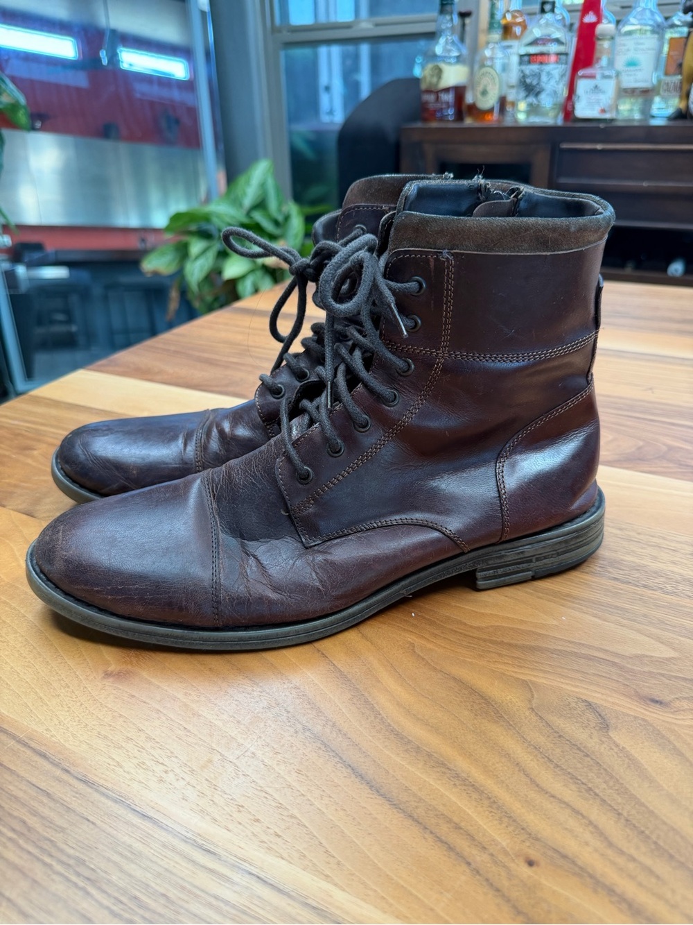 Men's Brown Leather Lace-Up Boots